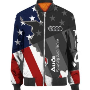 BOMBER JACKET AUDI, AUDI 3D SPRING AUTUMN NEW FASHION MEN PILOT BOMBER JACKET VC12