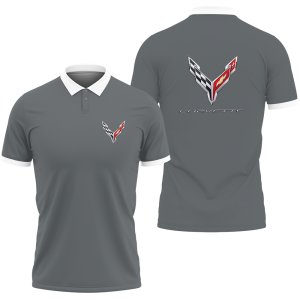 CORVETTE POLO T-SHIRT, VINTAGE CORVETTE, CHEVROLET, CORVETTE, SHIRT, DRIFT CAR JW138