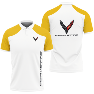 CORVETTE POLO T-SHIRT, VINTAGE CORVETTE, CHEVROLET, CORVETTE, SHIRT, DRIFT CAR VE285