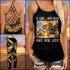 A GIRL HER DOG AND HER JEEP CRISS-CROSS TANKTOP AND LEGGING SET CB71