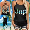 JEEP GIRL FLIP FLOPS BEACH CRISS-CROSS TANKTOP AND LEGGING SET QK74