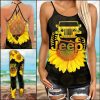 JEEP SUNFLOWER CRISS-CROSS TANKTOP AND LEGGING SET SB71