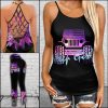 JEEP GIRL PURPLE GALAXY CRISS-CROSS TANKTOP AND LEGGING SET AK56