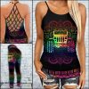 JEEP MANDALA RAINBOW CRISS-CROSS TANKTOP AND LEGGING SET QL78