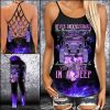 JEEP AND LOUD MUSIC PURPLE CRISS-CROSS TANKTOP AND LEGGING SET SB74
