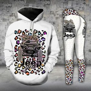 JEEP GIRL LEOPARD PATTERN LEGGING AND HOODIE SET RT45