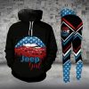 RED WHITE AND BLUE STARS JEEP GIRL LEGGING AND HOODIE SET BA79