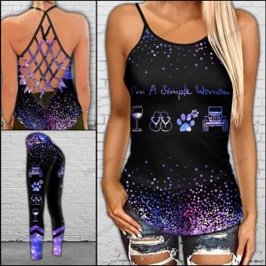 JEEP SIMPLE WOMAN CRISS-CROSS TANKTOP AND LEGGING SET GB48
