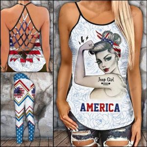 JEEP GIRL CRISS-CROSS TANKTOP AND LEGGING SET CL28