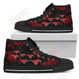 MENS WOMENS LOVELY ROSE THORN INCREDIBLE SMU MUSTANGS HIGH TOP SHOES TMT476