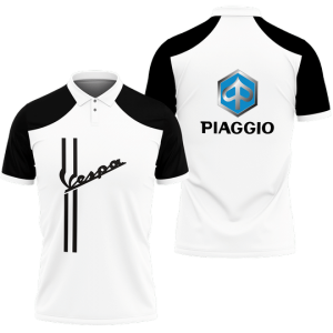 3D PRINTED PIAGGIO VESPA NCT-VA POLO SHIRT VER 1 (BLACK)