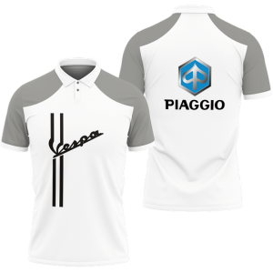 3D PRINTED PIAGGIO VESPA NCT-VA POLO SHIRT VER 1 (GREY)