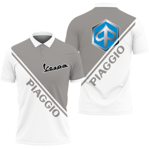 3D PRINTED PIAGGIO VESPA NCT-HT POLO SHIRT VER 2 (GREY)
