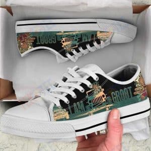 MENS WOMENS JEEP GROOT LOW TOP SHOES CUSTOM PRINT FOOTWEAR CONVERSE SNEAKERS TMT466