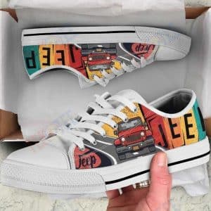 MENS WOMENS JEEP CHRISTMAS LOW TOP SHOES CUSTOM PRINT FOOTWEAR CONVERSE SNEAKERS TMT361