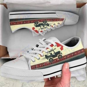 MENS WOMENS JEEP CHRISTMAS LOW TOP SHOES CUSTOM PRINT FOOTWEAR CONVERSE SNEAKERS TMT447