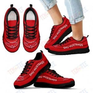 MENS WOMENS SMU MUSTANGS SNEAKERS WAVE RED FLOATING PATTERN RUNNING SHOES FOR MEN WOMEN TDT751