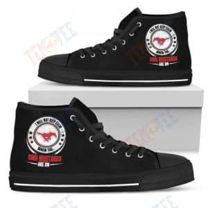 MENS WOMENS I WILL NOT KEEP CALM AMAZING SPORTY SMU MUSTANGS HIGH TOP SHOES TMT688