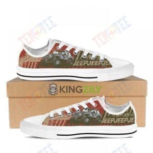 MENS WOMENS JEEP CHRISTMAS LOW TOP SHOES CUSTOM PRINT FOOTWEAR CONVERSE SNEAKERS TMT344