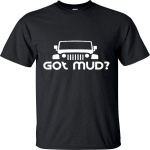 GOT MUD LETTERS PRINT JEEP FASHION COTTON MEN SHORT SLEEVE T SHIRT TOPS TEES